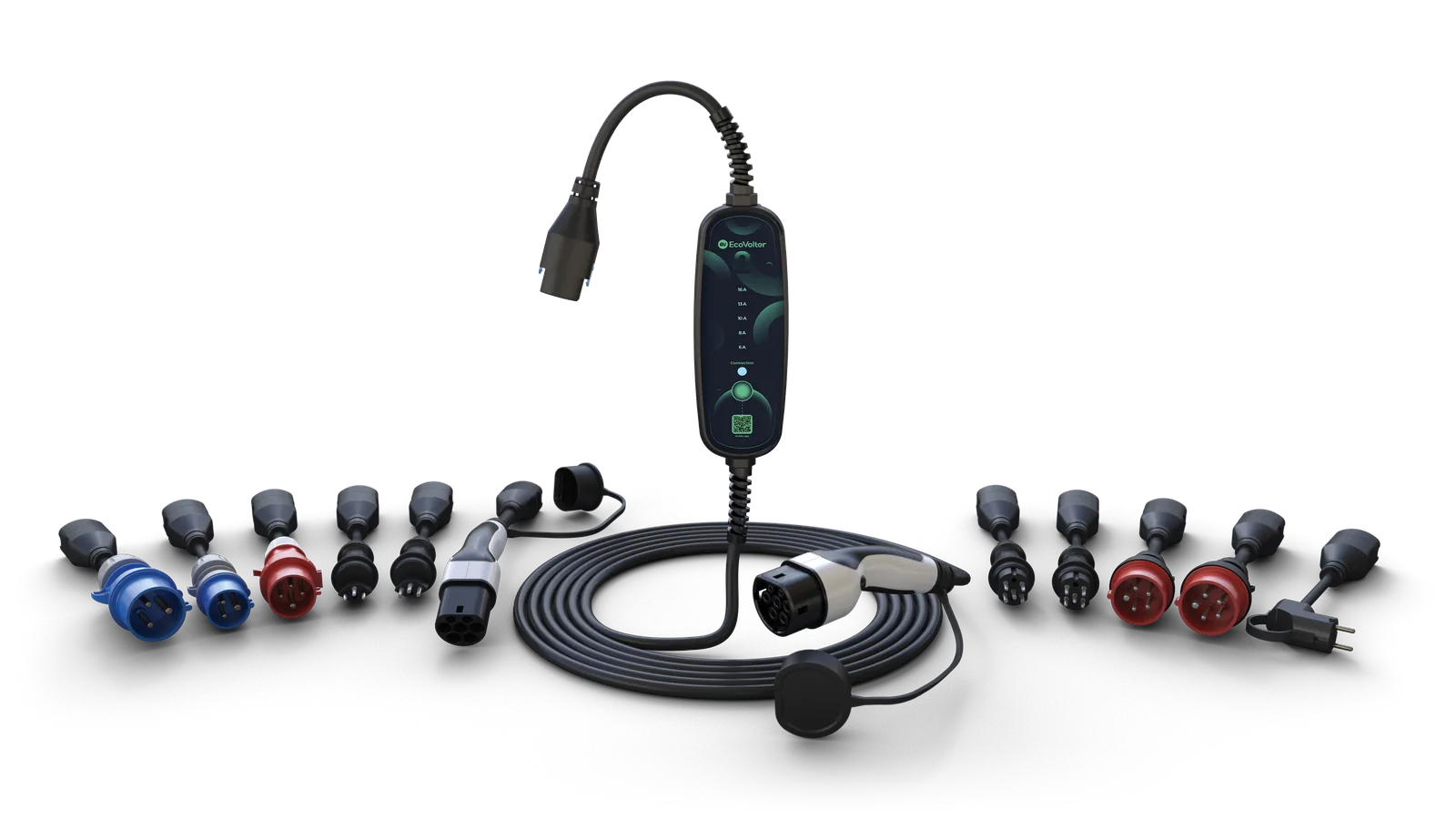 EcoVolter PRO II - Portable wallbox and the full adapter set